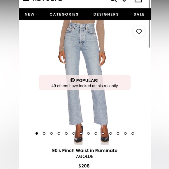 Agolde Jeans NWT 31 90s Pinch Waist - Picture 4 of 8